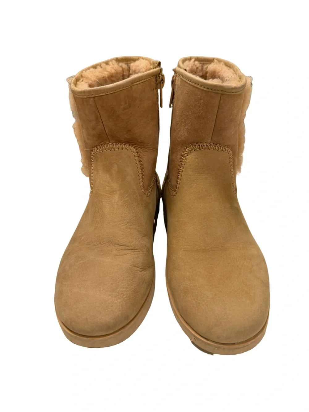 OLUKAI Pa'ina Hulu Waterproof Leather Shearling Winter Boots Tan Women's Size 6